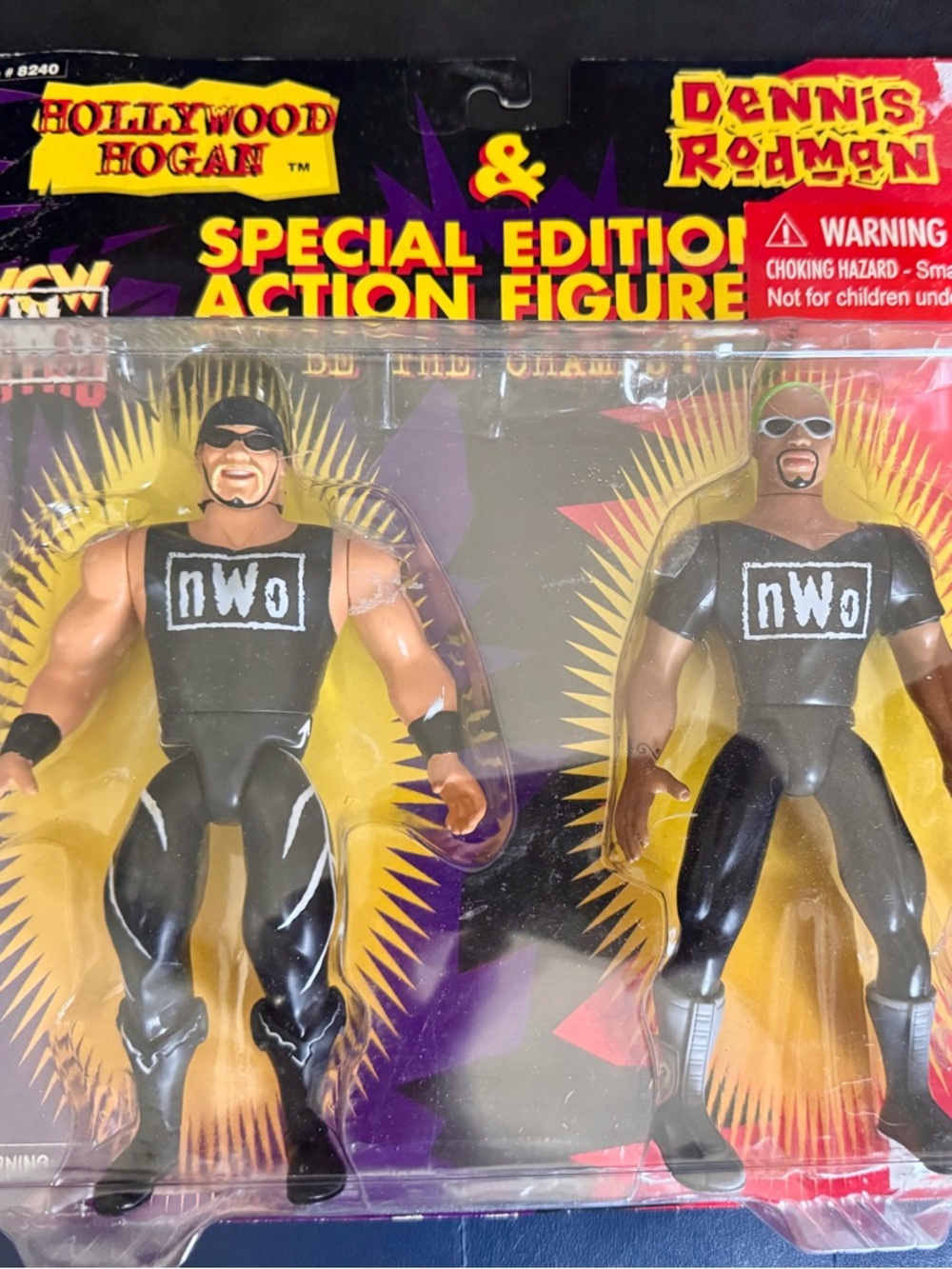 Vintage 90s Hollywood Hogan and Dennis Rodman WCW action figures SEALED